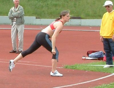 Katrin Mller, TSV Bayer Leverkusen, erreichte mit 31,33m den 4. Platz
