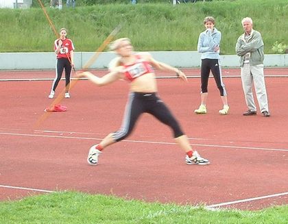 Rebecca Lehnert vomTSV Bayer Leverkusen wurde Vizemeisterin mit 32,07m